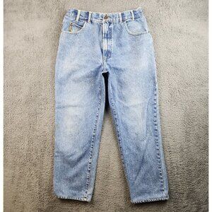 Giorgio Armani Vintage 90s Jeans Tag 36 Fit 30x29 Zip Fly Tapered Leg Italy Made